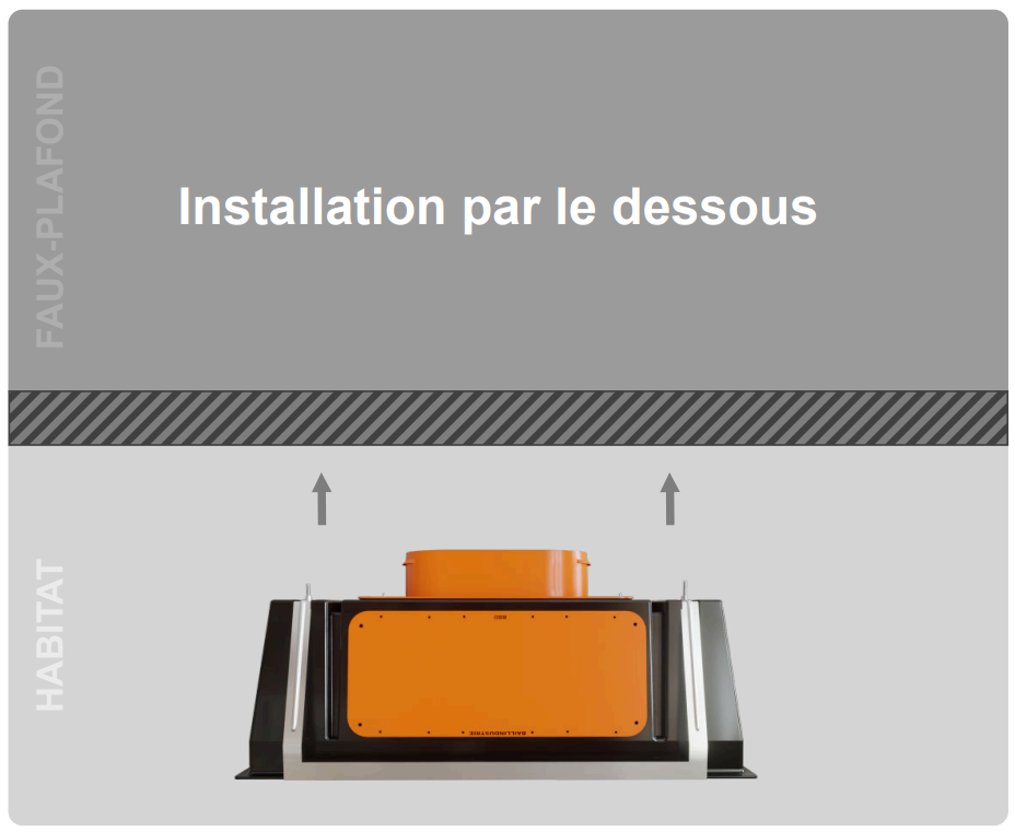 Installation du plénum modulable par le dessous